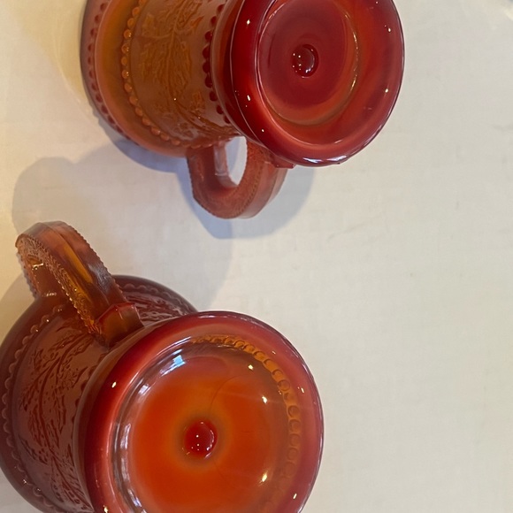 Antique slag glass cream and sugar set - Picture 2 of 3